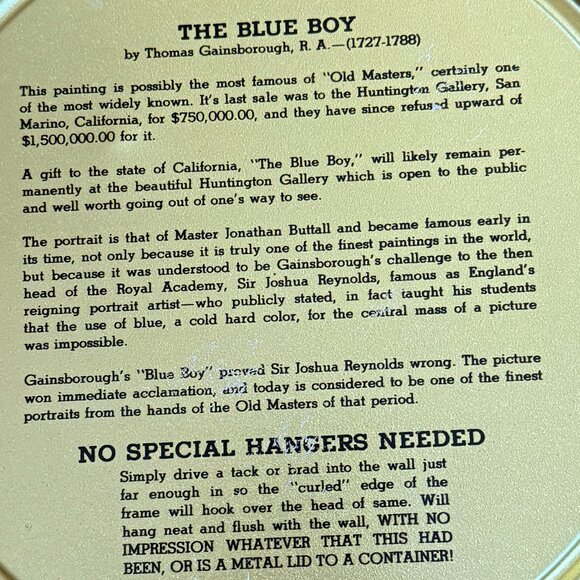 2 Vintage Tin Classic Picture of Blue Boy & Red Boy - Picture 14 of 15